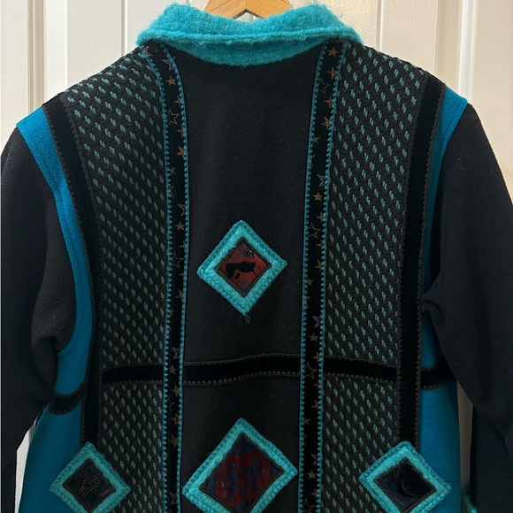 Coloratura Vintage Mystical Whimsical Wool Trench Coat Small Medium - Picture 5 of 10